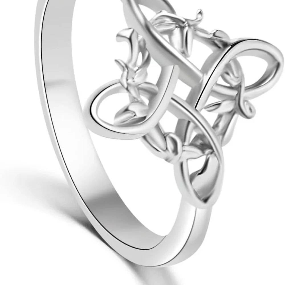 Sterling Silver Witches Knot Ring Celtic Women Jewelry Gift Protection